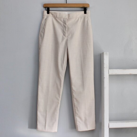 Zara Women's Light Tan Straight Leg Tailored Trouser Pants Size 4 NWT - Picture 1 of 7